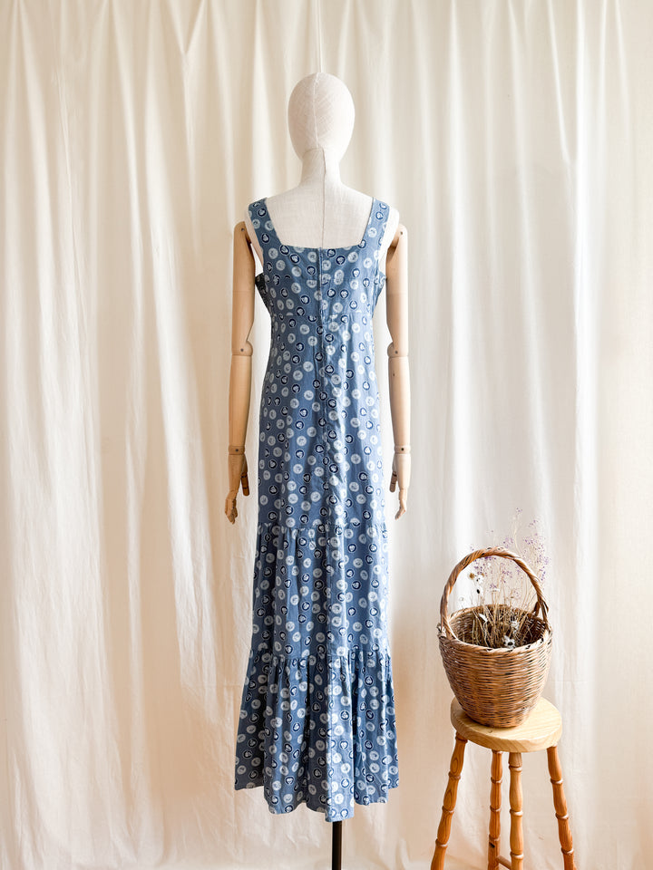 Gorgeous Moody Blue Cotton maxi Dress by Topshop