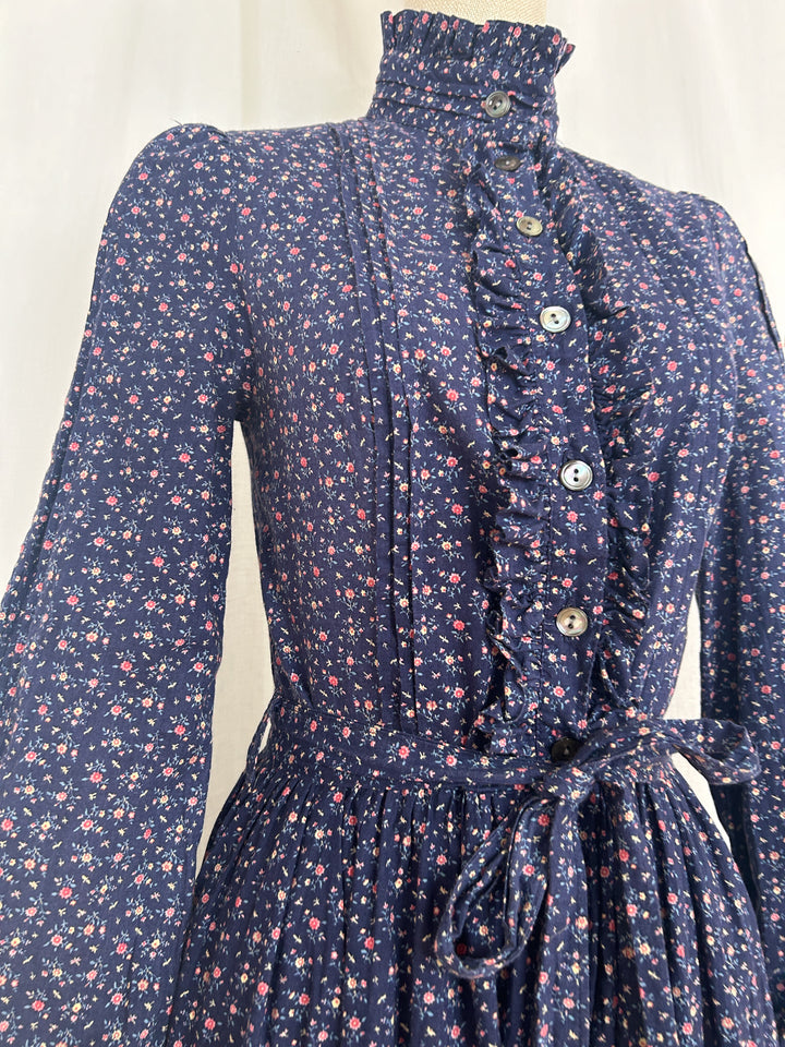 Stunning Rare Late 70s Laura Ashley Cotton Victoriana Midi Dress