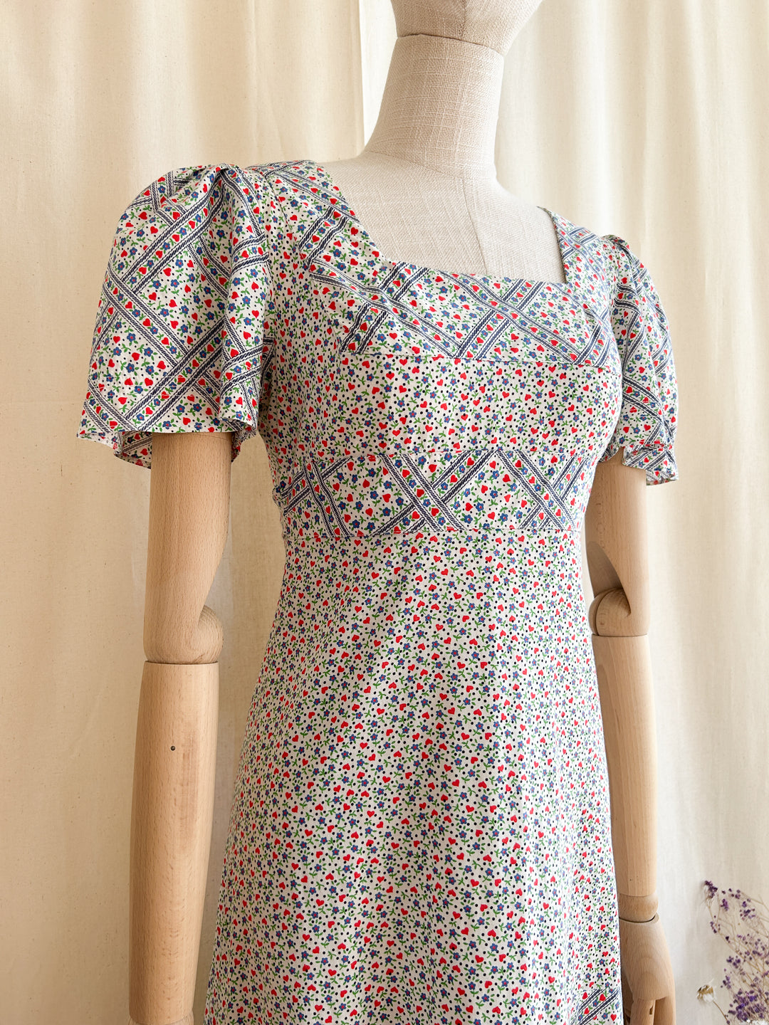 Sweet 70s cotton midi prairie dress by st tropez