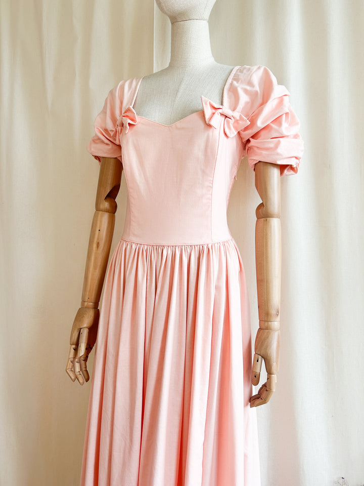 The Chloé ~ heavenly rare Laura Ashley peach cotton 80s maxi dress