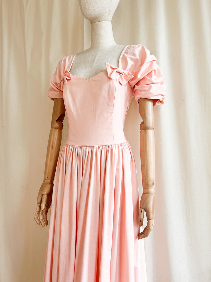 The Chloé ~ heavenly rare Laura Ashley peach cotton 80s maxi dress