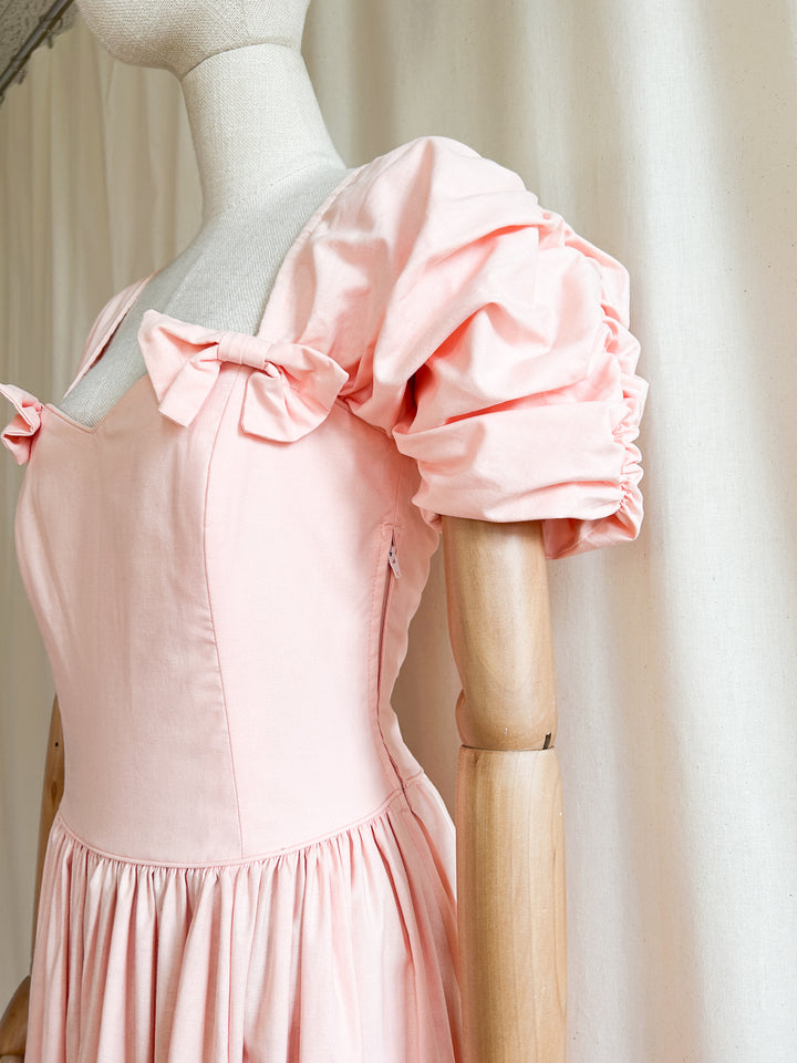 The Chloé ~ heavenly rare Laura Ashley peach cotton 80s maxi dress