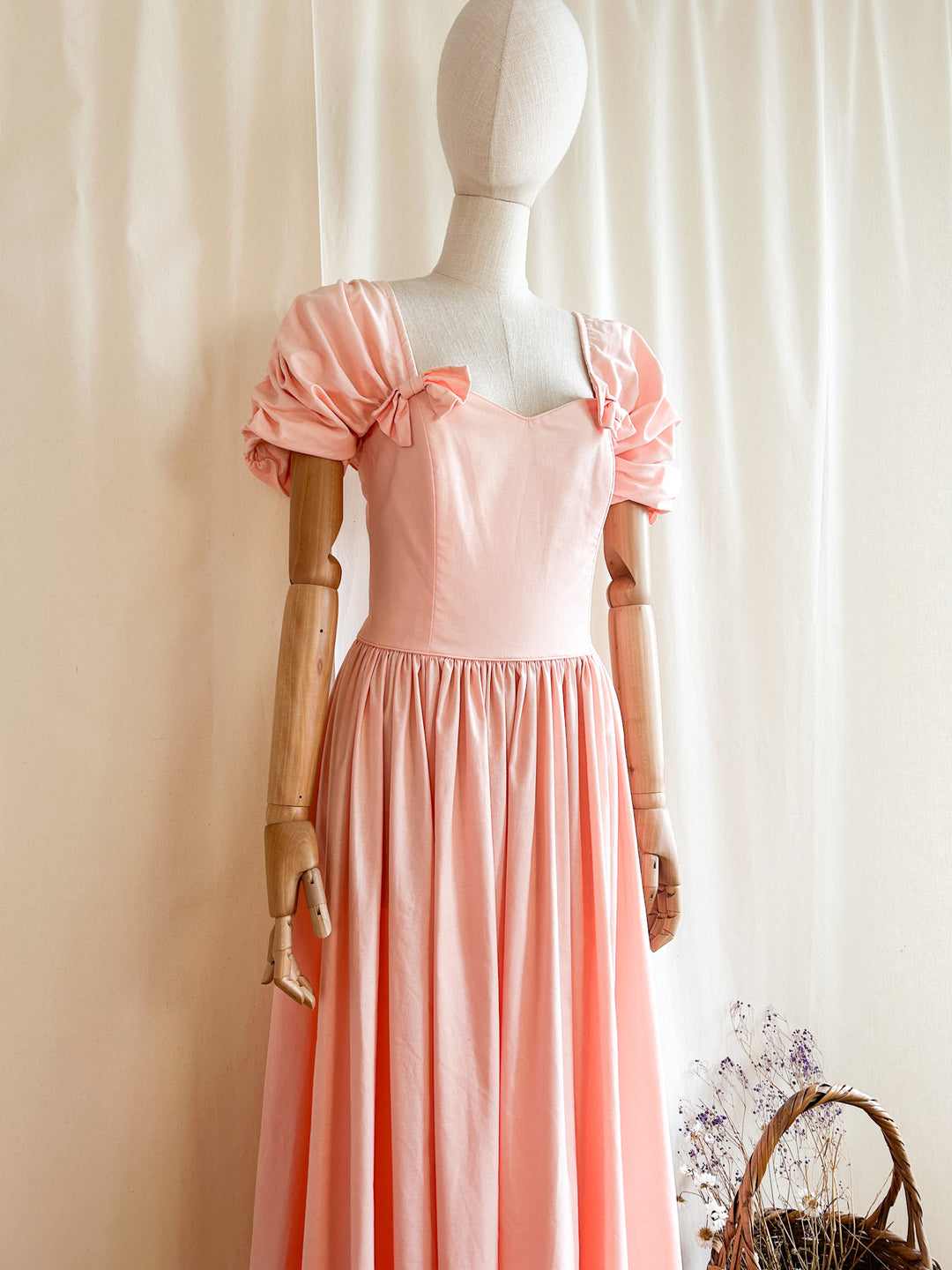 The Chloé ~ heavenly rare Laura Ashley peach cotton 80s maxi dress