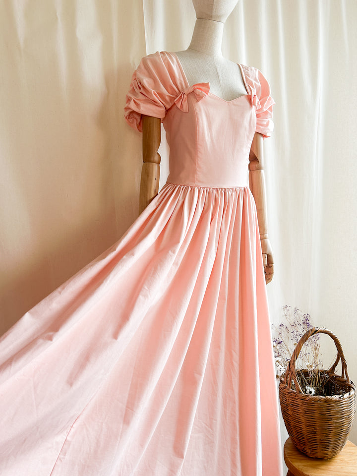 The Chloé ~ heavenly rare Laura Ashley peach cotton 80s maxi dress