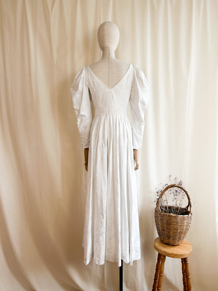 The Abigail ~ stunning precious 80s Laura Ashley damask cotton maxi dress