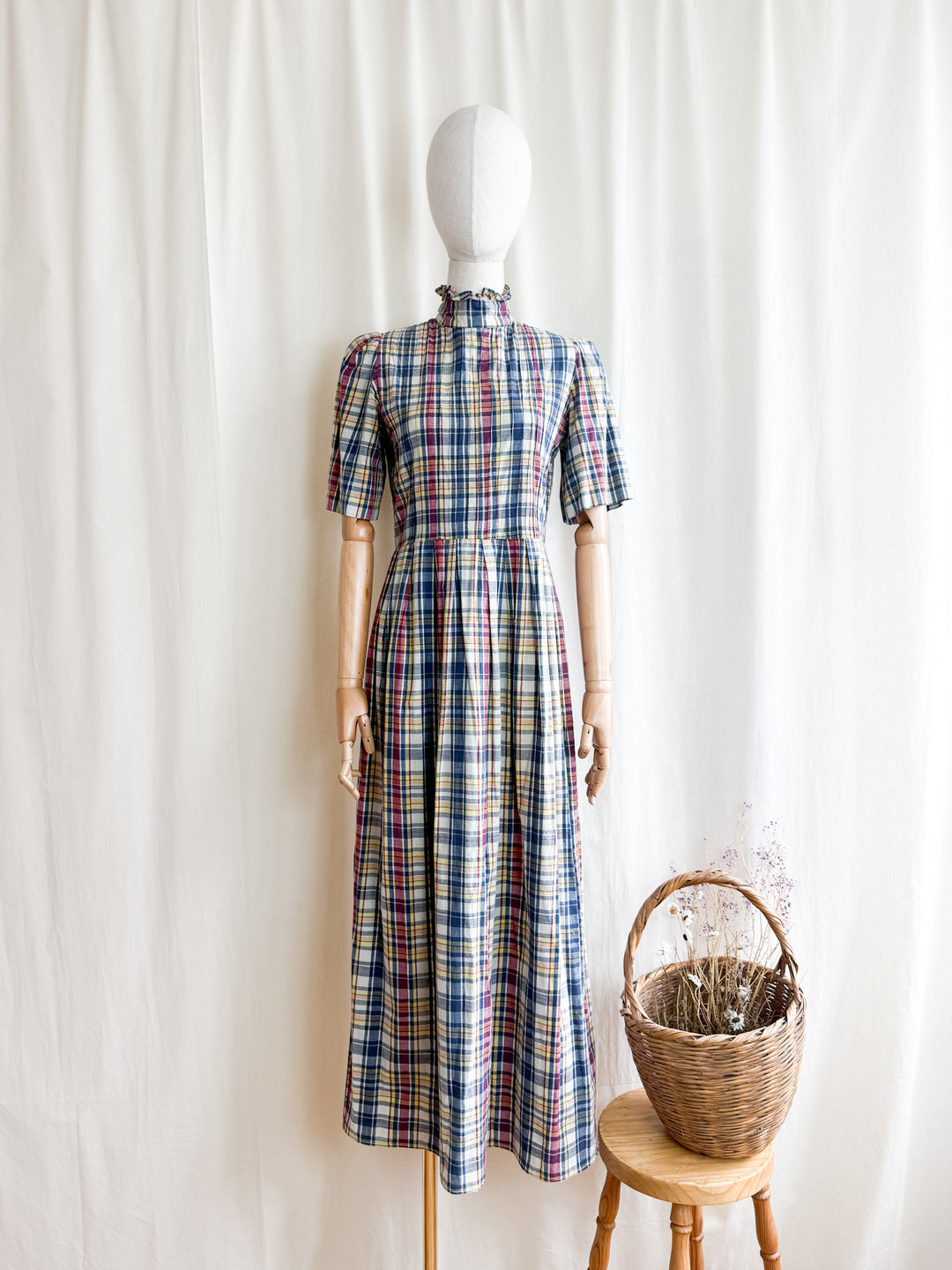 Gorgeous Soft Madras Check Cotton 70s Maxi Dress by Miss Selfridge The Pansy Garden Gorgeous Soft Madras Check Cotton 70s Maxi Dress by Miss Selfridge The Pansy Garden