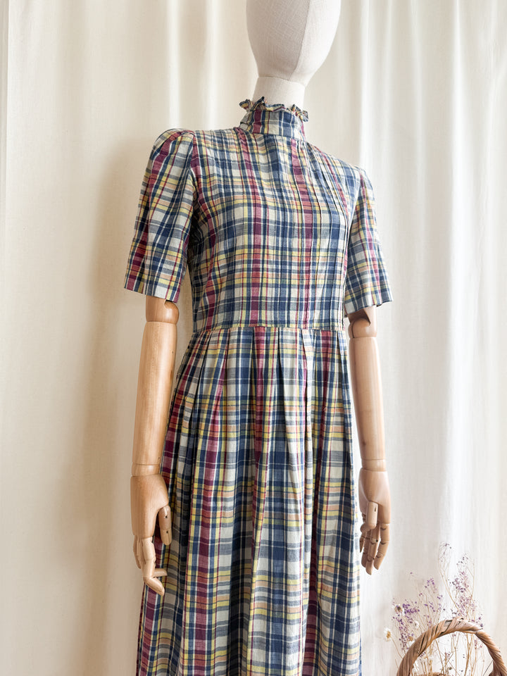 Gorgeous Soft Madras Check Cotton 70s Maxi Dress by Miss Selfridge