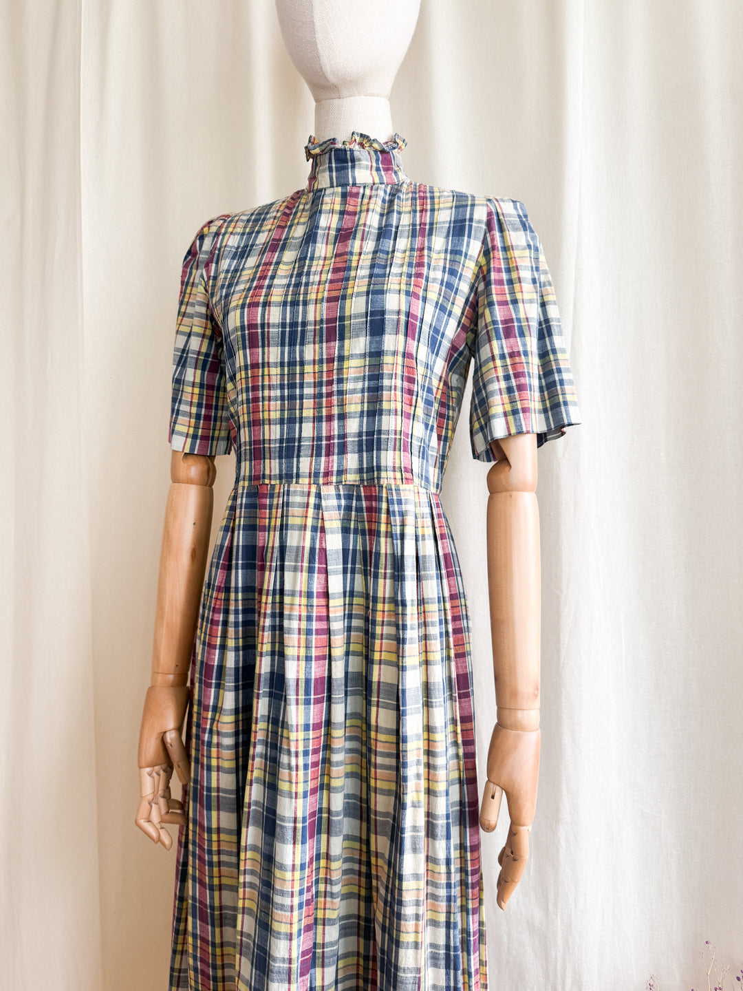 Gorgeous Soft Madras Check Cotton 70s Maxi Dress by Miss Selfridge