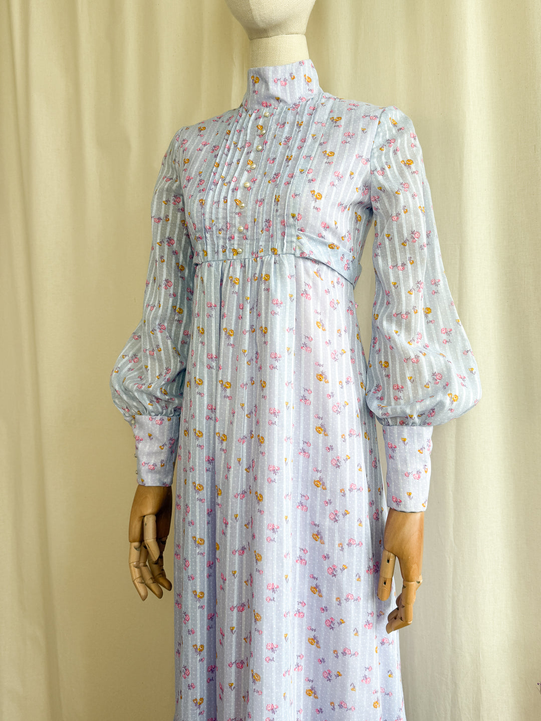The Maisie ~ Stunning Handmade Lavender 70s Cotton Prairie Dress