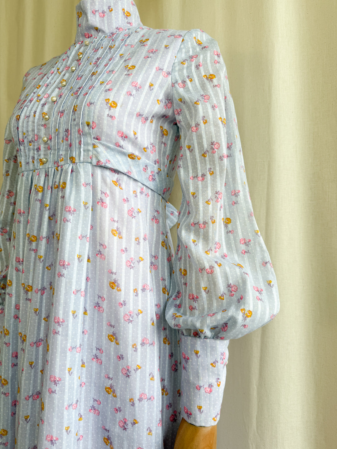 The Maisie ~ Stunning Handmade Lavender 70s Cotton Prairie Dress