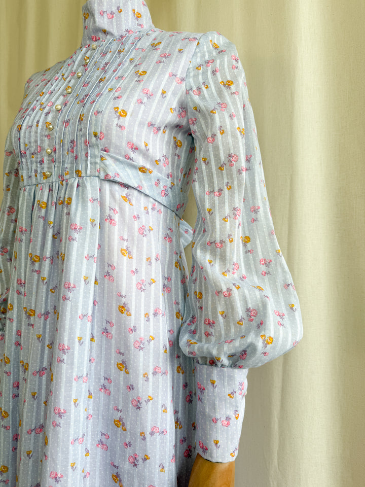 The Maisie ~ Stunning Handmade Lavender 70s Cotton Prairie Dress