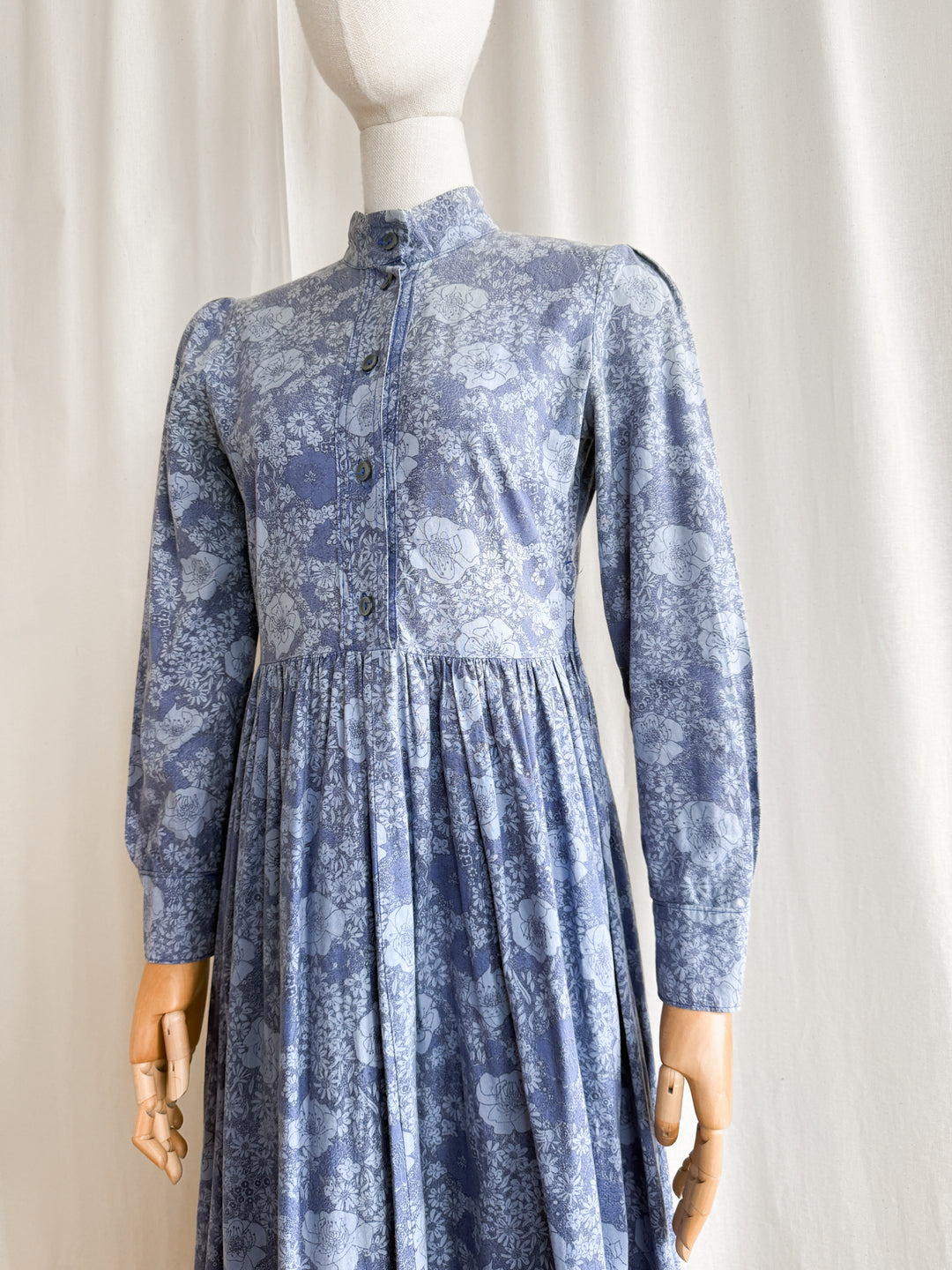 Rare 70s Beautiful Handmade Laura Ashley Fabric Cotton Maxi Dress