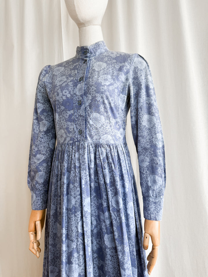 Rare 70s Beautiful Handmade Laura Ashley Fabric Cotton Maxi Dress