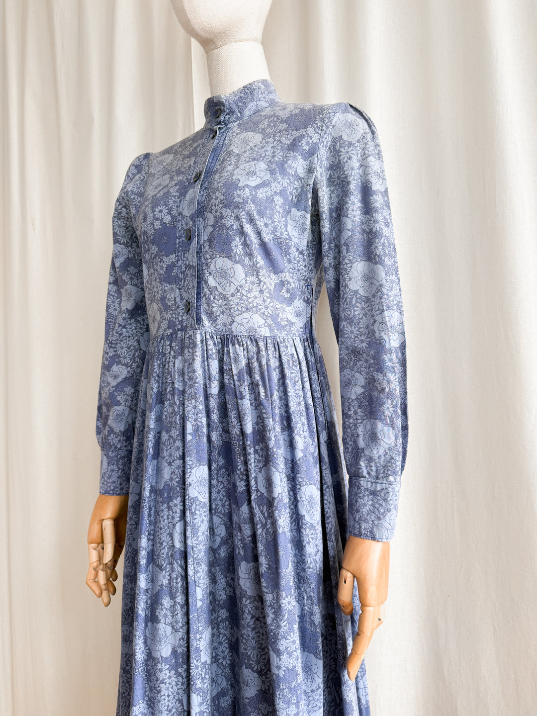 Rare 70s Beautiful Handmade Laura Ashley Fabric Cotton Maxi Dress