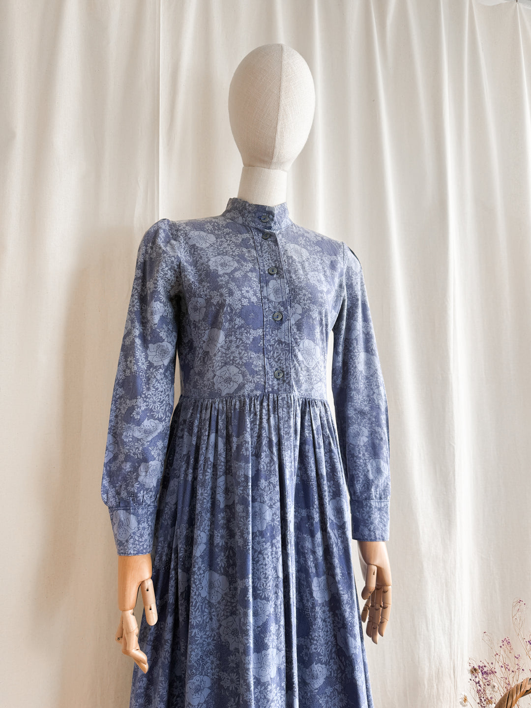 Rare 70s Beautiful Handmade Laura Ashley Fabric Cotton Maxi Dress