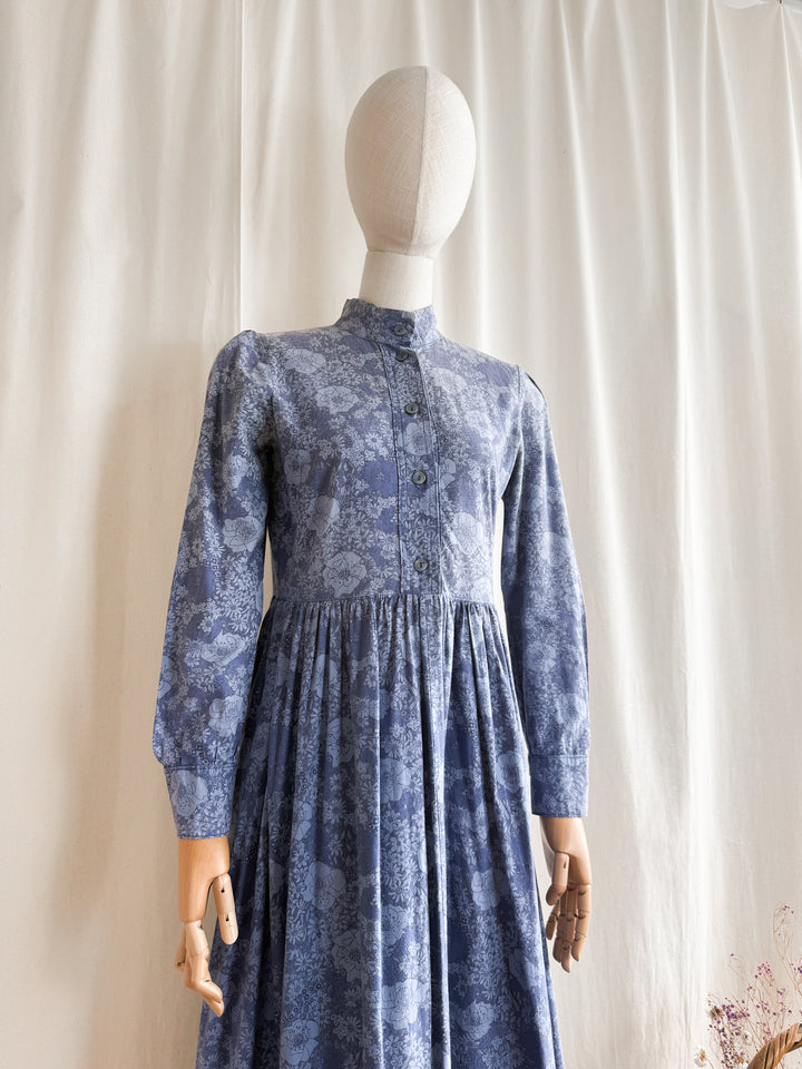 Rare 70s Beautiful Handmade Laura Ashley Fabric Cotton Maxi Dress