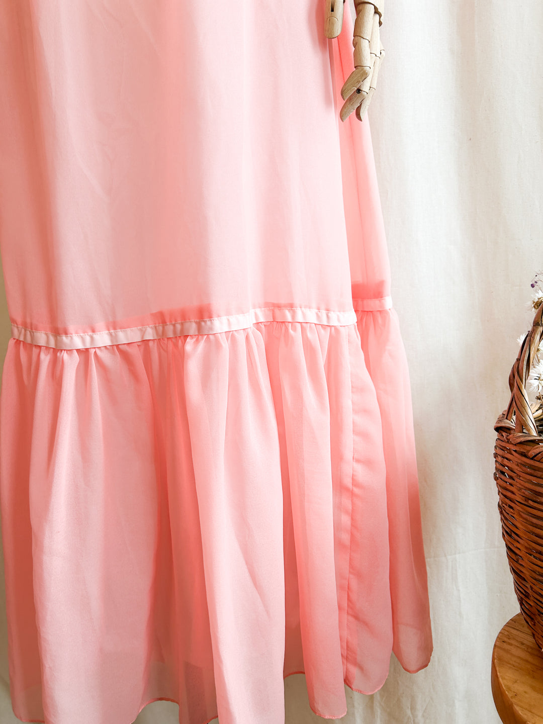 The Rouge ~ the prettiest 70s peach chiffon maxi dress