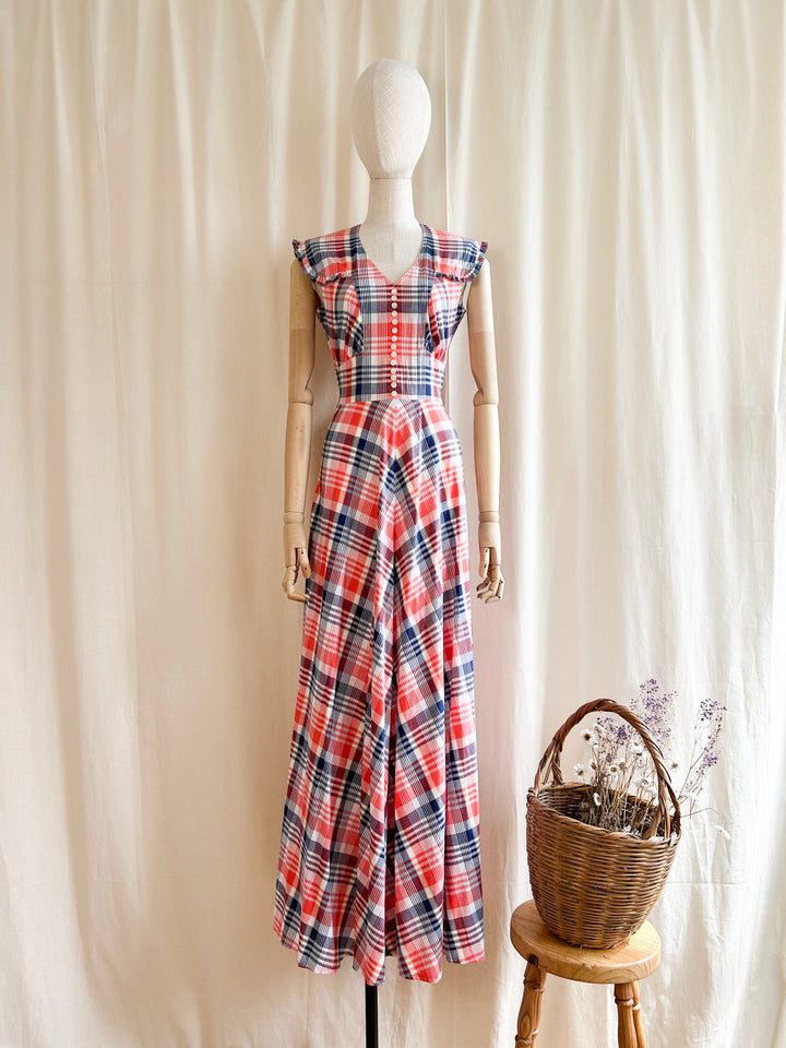 Insane Market Chic Madras Plaid 70s Dream Dress