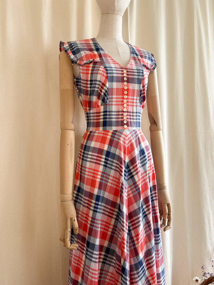 Insane Market Chic Madras Plaid 70s Dream Dress