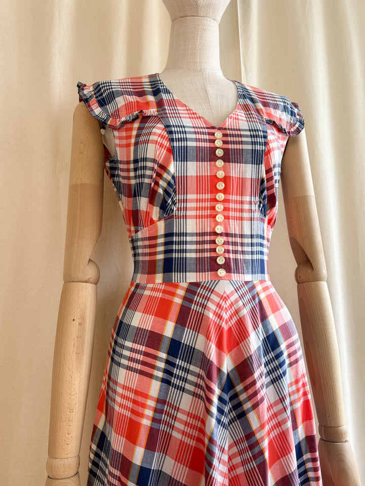 Insane Market Chic Madras Plaid 70s Dream Dress