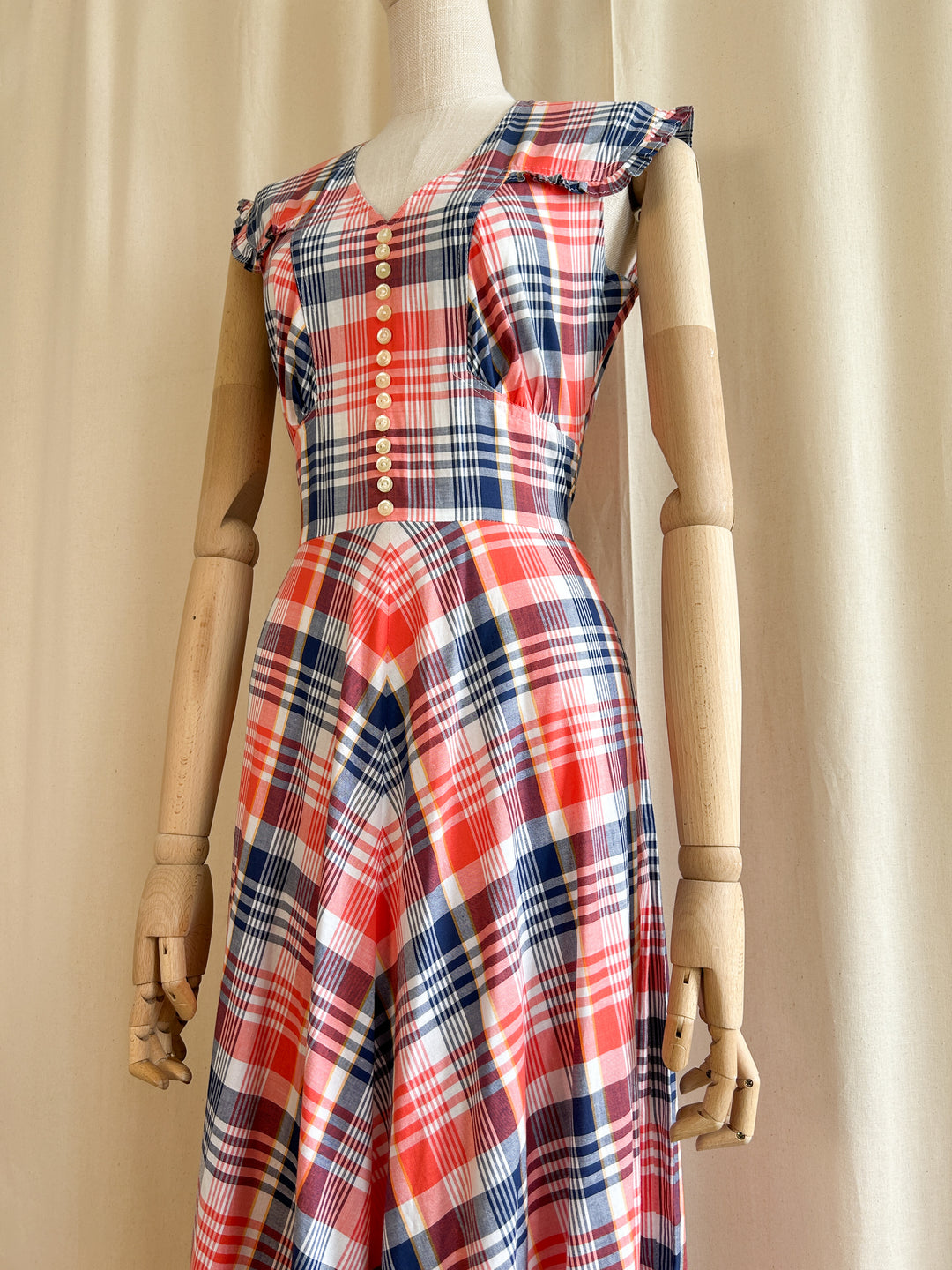 Insane Market Chic Madras Plaid 70s Dream Dress