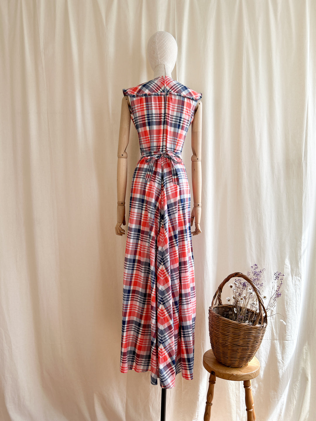 Insane Market Chic Madras Plaid 70s Dream Dress