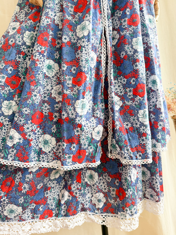 Incredible Rare Precious 1970s Unlabelled Laura Ashley Cotton Maxi Dress