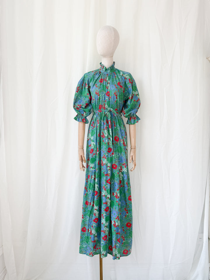 Holy Grail Rare Divine 1970s Laura Ashley Cotton Maxi Dress