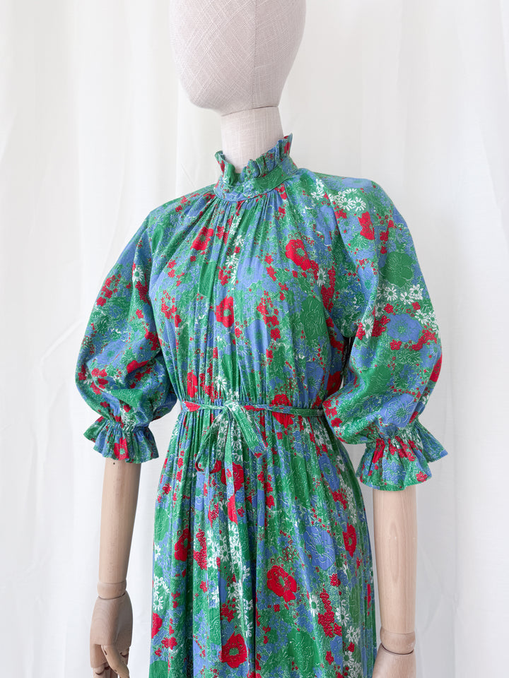 Holy Grail Rare Divine 1970s Laura Ashley Cotton Maxi Dress