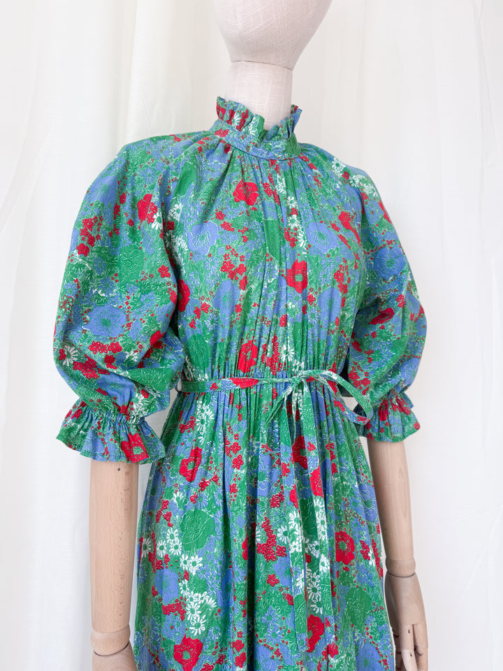 Holy Grail Rare Divine 1970s Laura Ashley Cotton Maxi Dress
