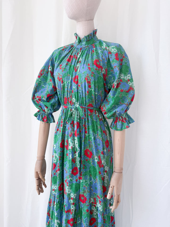 Holy Grail Rare Divine 1970s Laura Ashley Cotton Maxi Dress