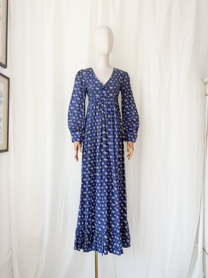 Breathtaking Precious Rare Divine 1970s Laura Ashley Cotton Maxi Dress