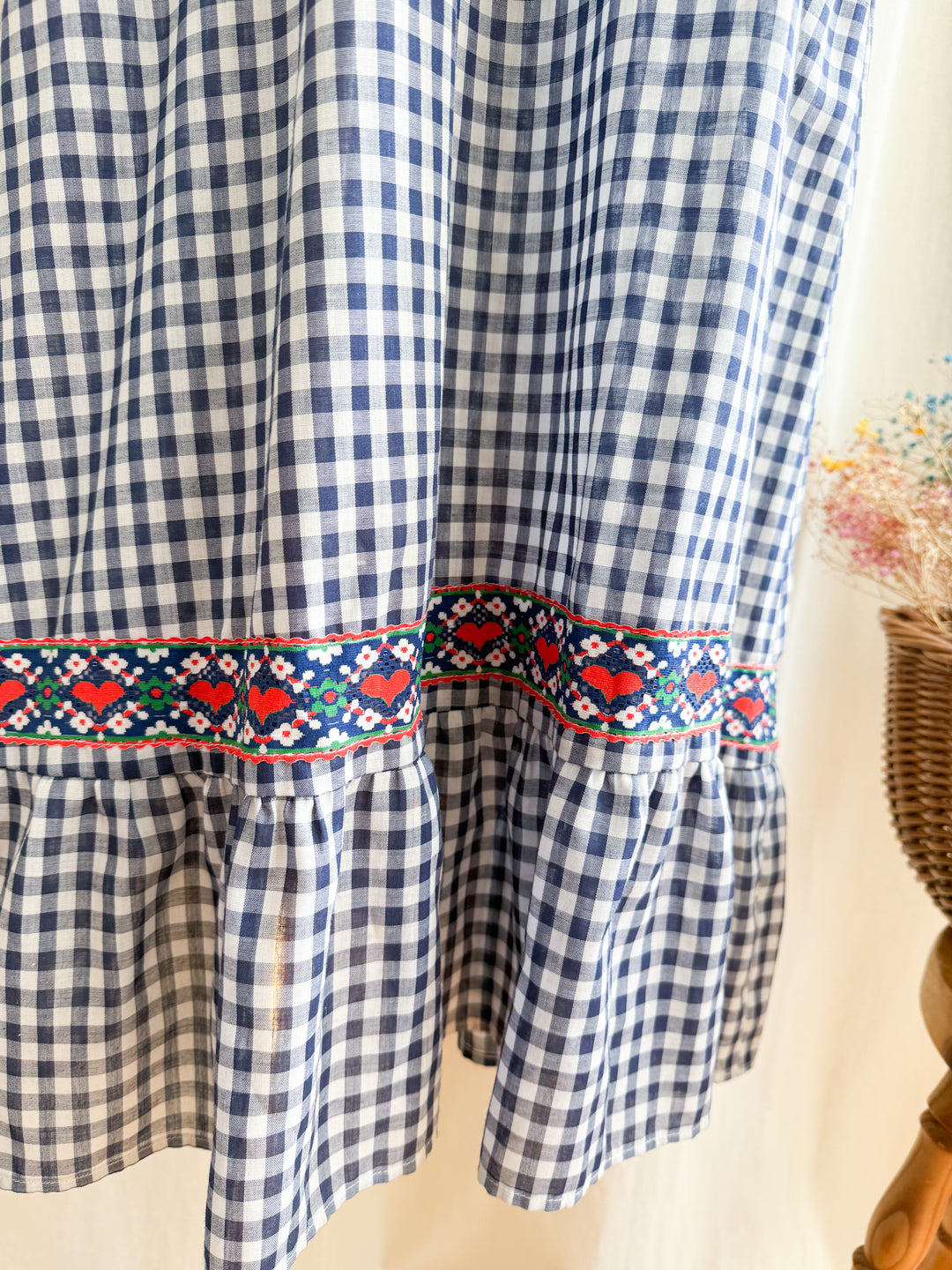 Beautiful Country Girl 70s Cotton Gingham Maxi Dress by Marion Donaldson