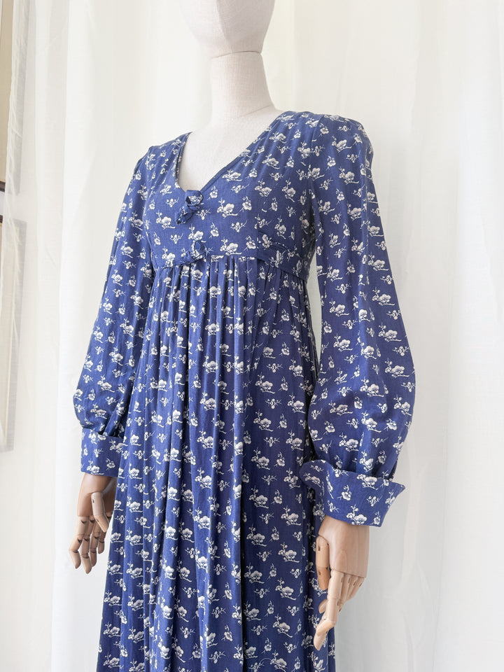 Breathtaking Precious Rare Divine 1970s Laura Ashley Cotton Maxi Dress