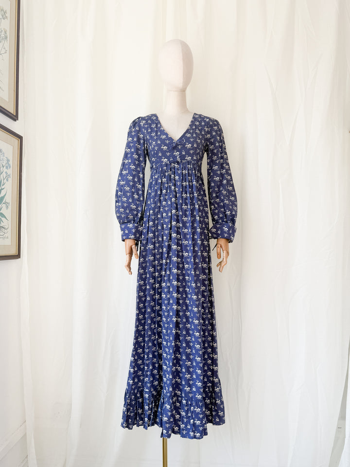 Breathtaking Precious Rare Divine 1970s Laura Ashley Cotton Maxi Dress