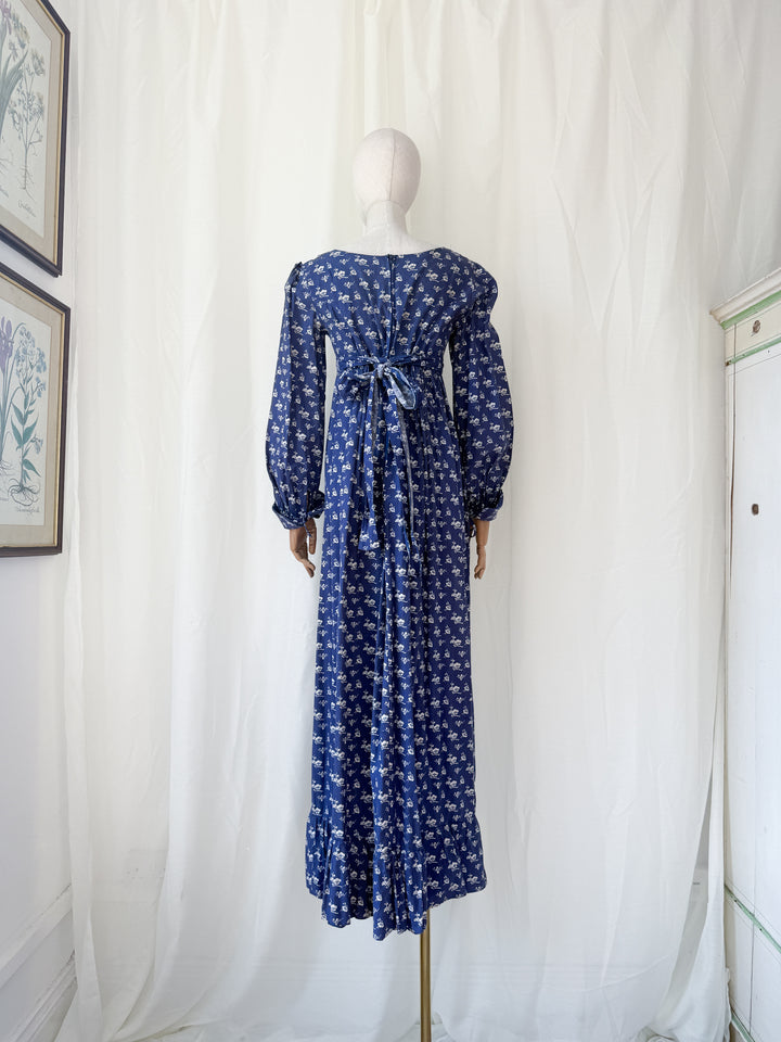 Breathtaking Precious Rare Divine 1970s Laura Ashley Cotton Maxi Dress