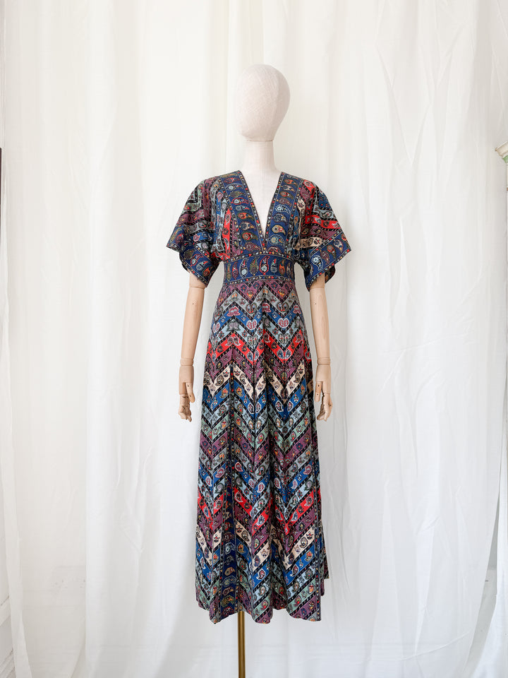 Outstanding Precious Rare 1970s Cotton Polly Peck Liberty Maxi Dress