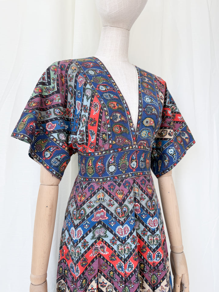 Outstanding Precious Rare 1970s Cotton Polly Peck Liberty Maxi Dress