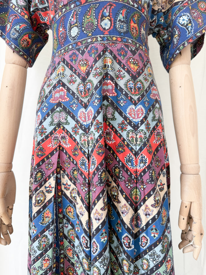 Outstanding Precious Rare 1970s Cotton Polly Peck Liberty Maxi Dress