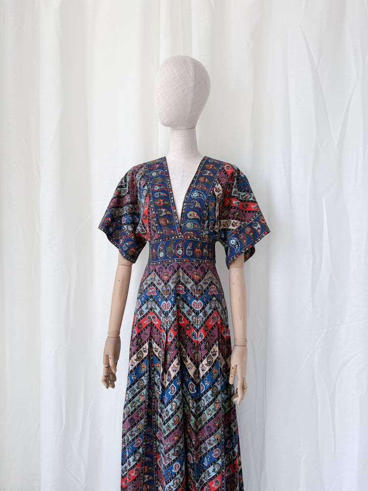 Outstanding Precious Rare 1970s Cotton Polly Peck Liberty Maxi Dress