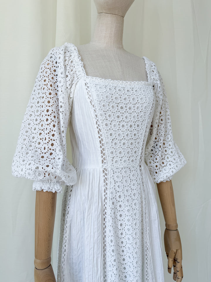 Angelic Rare 1970s Rosa Mexicana Cotton Midi Dress