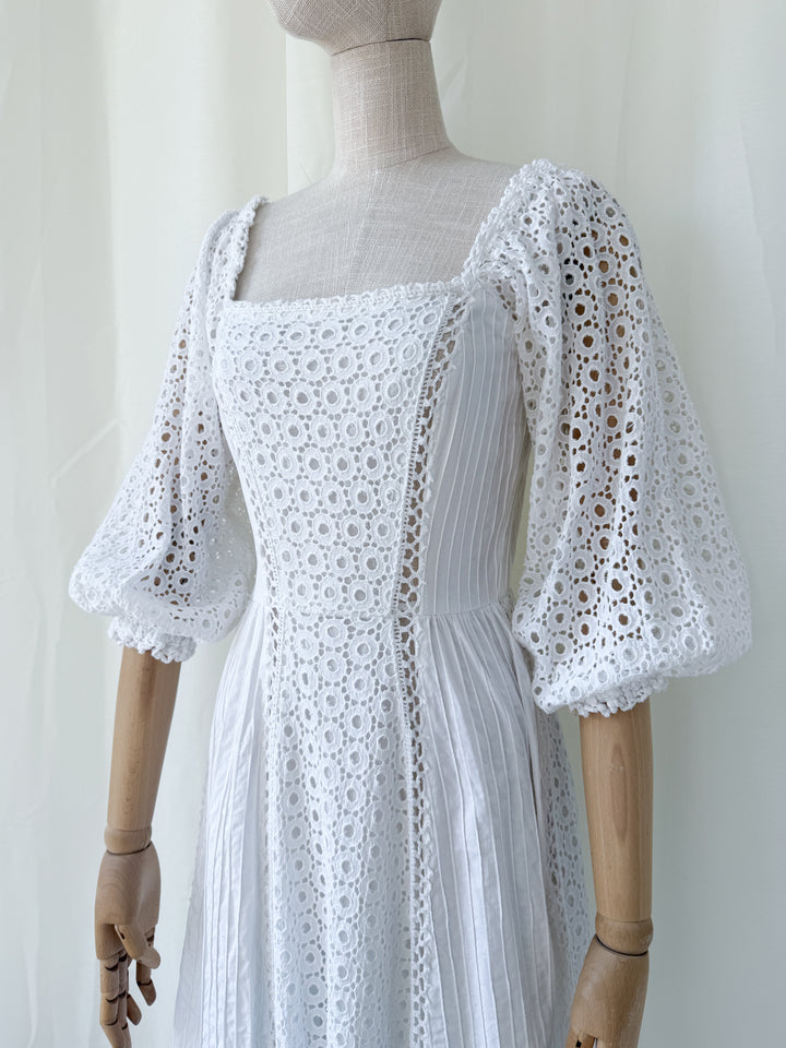 Angelic Rare 1970s Rosa Mexicana Cotton Midi Dress