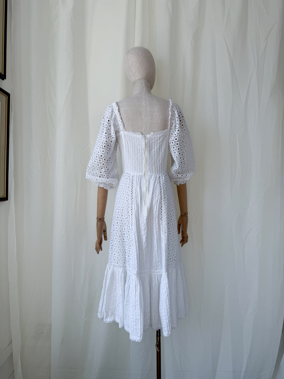 Angelic Rare 1970s Rosa Mexicana Cotton Midi Dress