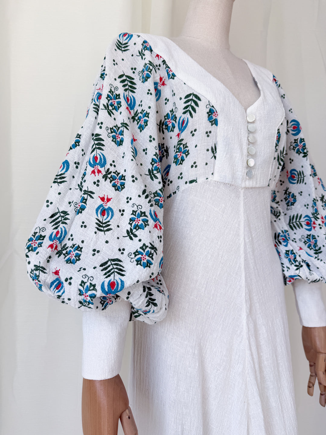 Precious Holy Grail Rare 1970s Cotton Cheesecloth Bohemian Maxi Dress