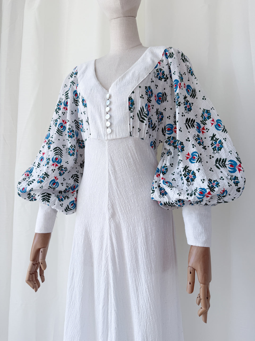 Precious Holy Grail Rare 1970s Cotton Cheesecloth Bohemian Maxi Dress