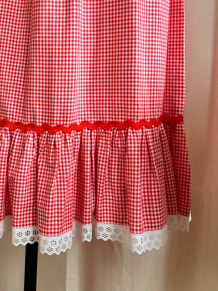 Sweet Dreamy 70s Gingham Cotton Dress