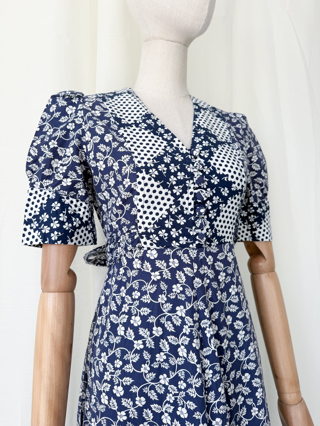 Stunning 1970s Patchwork Print Cotton Maxi Dress