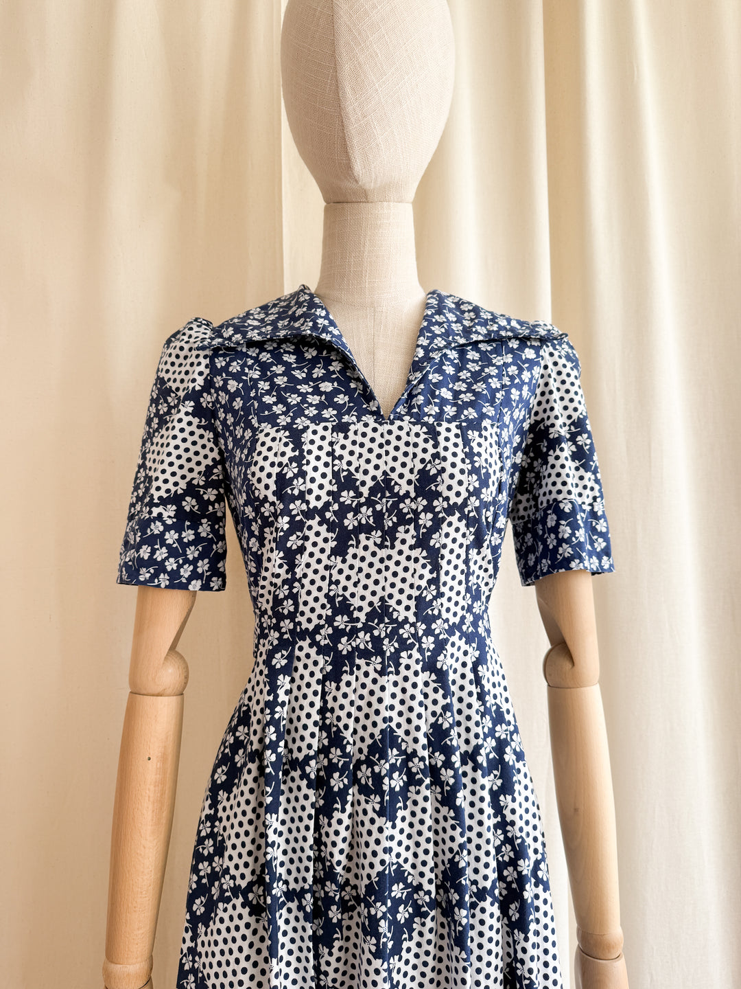 Gorgeous 70s Patchwork Print Cotton Maxi Dress
