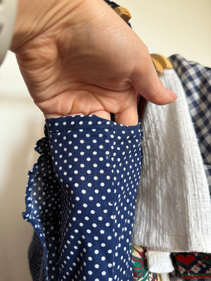 Sweet 70s Cotton Polkadot Maxi Dress
