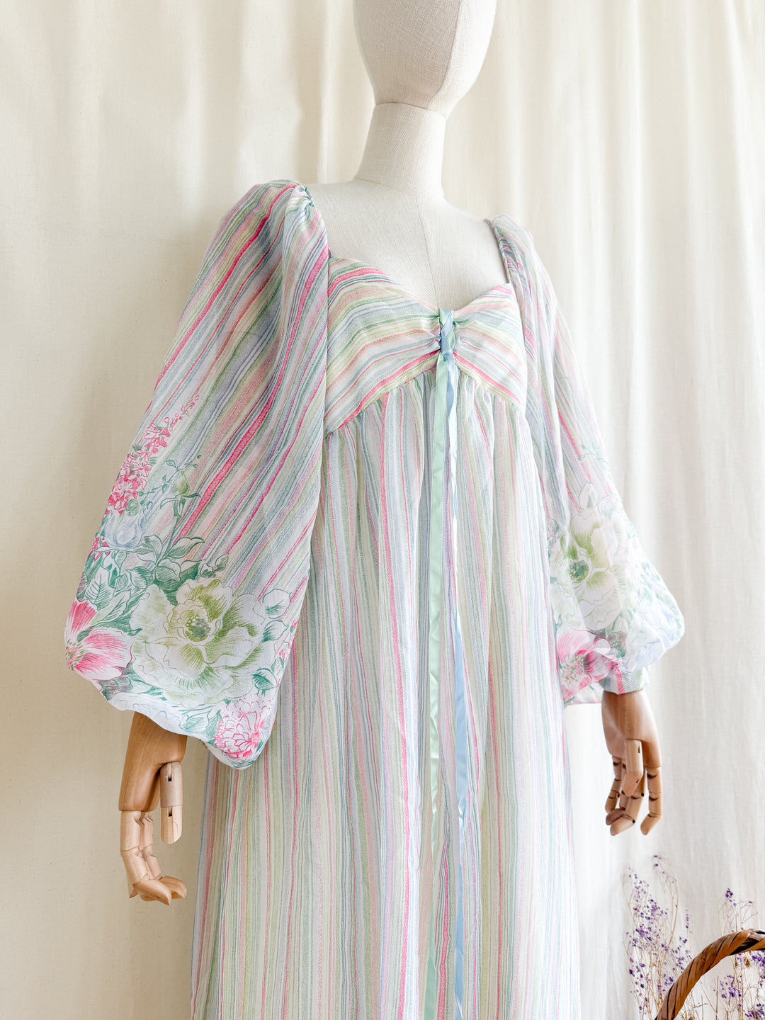 Ethereal 70s Billowing Sleeve Chiffon Maxi Dress by Feminette